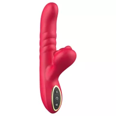   Erospace Sweet Play - 2v1 vibračný stimulátor s funkciou prirážania a klitorálneho dráždenia (červený)