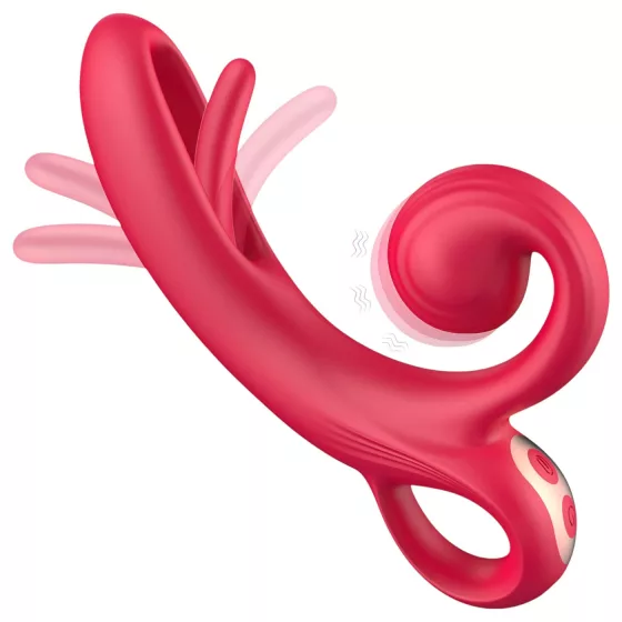 Erospace Sweet Play - vibrátor s páčkou na klitoris (červený)