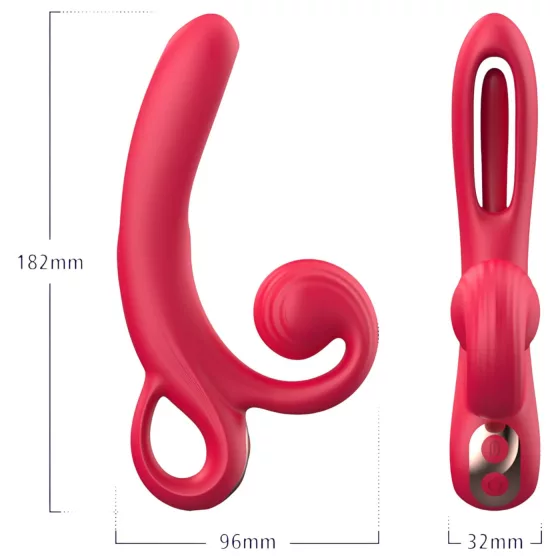 Erospace Sweet Play - vibrátor s páčkou na klitoris (červený)