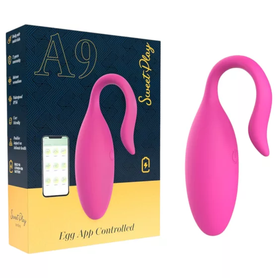 Erospace Sweet Play - nositeľné, aplikáciou ovládané vibračné vajíčko (ružové)