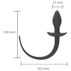   Erospace Wild Play - análny kolík s chvostom na hranie rolí (čierny)