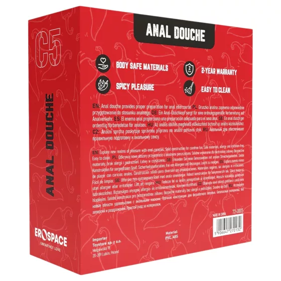 Erospace Wild Play - análny sprchový set (čierny)
