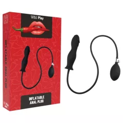 Erospace Wild Play - nafukovací análny kolík (čierny)