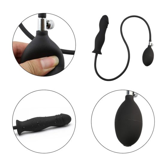 Wild Play - nafukovací análny kolík - čierny