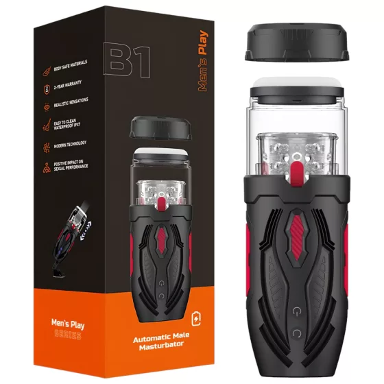 Men's Play - rotačný masturbátor pre mužov - čierny