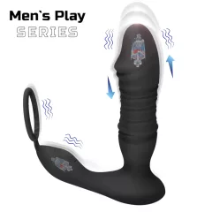   Men's Play - análny vibrátor s pohyblivou hlavou - čierny