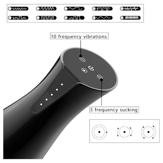 Men's Play - vibračný a sací masturbátor s ohrievaním - čierny