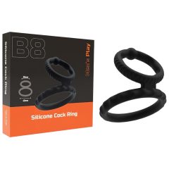 Men's Play - krúžok na penis a semenníky - čierny