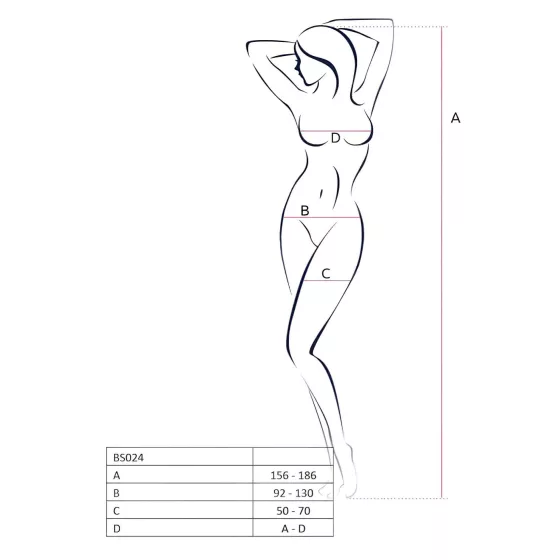 Passion BS024 - sieťovaný set so srdcom (biely) - S-L