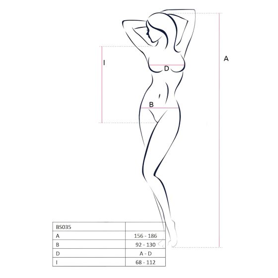 Passion BS035 - ramienkové, otvorený sieťovaný body (čierny) - S-L