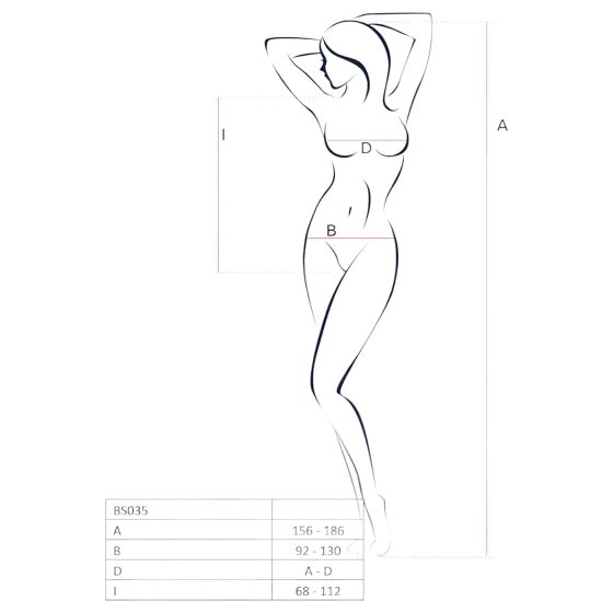 Passion BS035 - ramienkové, otvorené sieťované body (biele) - S-L