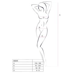 Passion - erotická sieťovaná súprava - červená - S-L