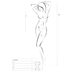 Passion - otvorený sieťovaný body - červený - S-L