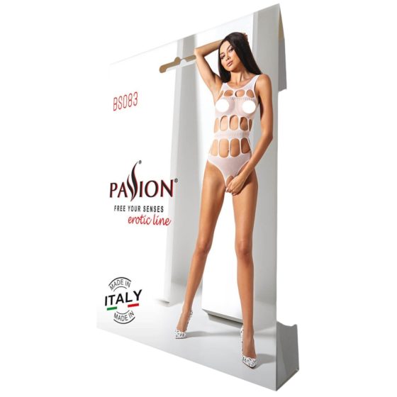 Passion BS083 - otvorený sieťovaný body - biely - S-L