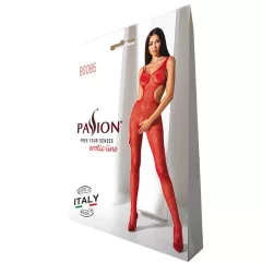   Passion - erotický overal s otvorom - mozaikový vzor červený S-L