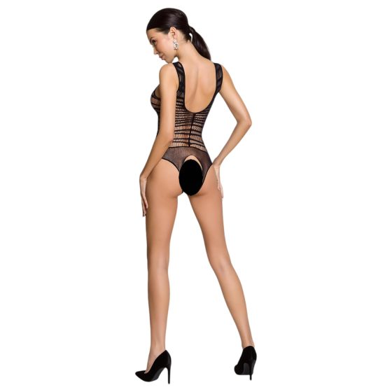 Passion BS086 - priehľadné pásikavé body (čierne) - S-L