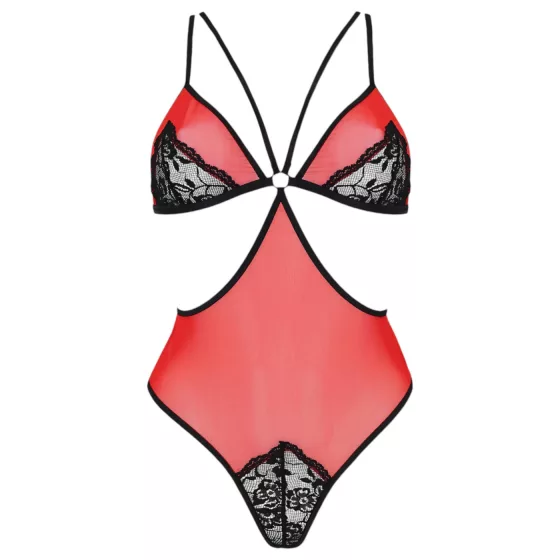Passion Peonia - Body s bočnými výrezmi (červená)