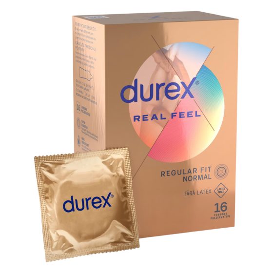 Durex Real Feel - prezervatív bez latexu - 16 kusov