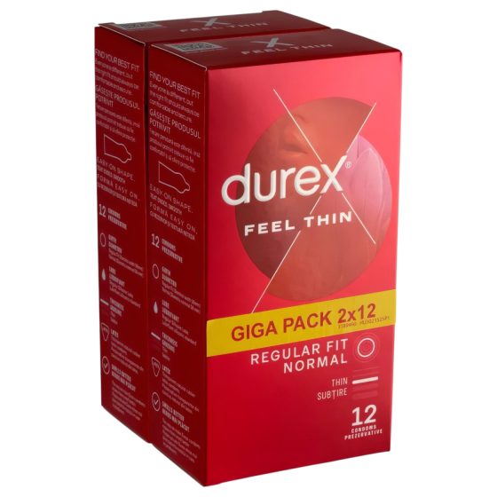 Durex Feel Thin - autentický pocit kondómy balenie (2x12 ks)