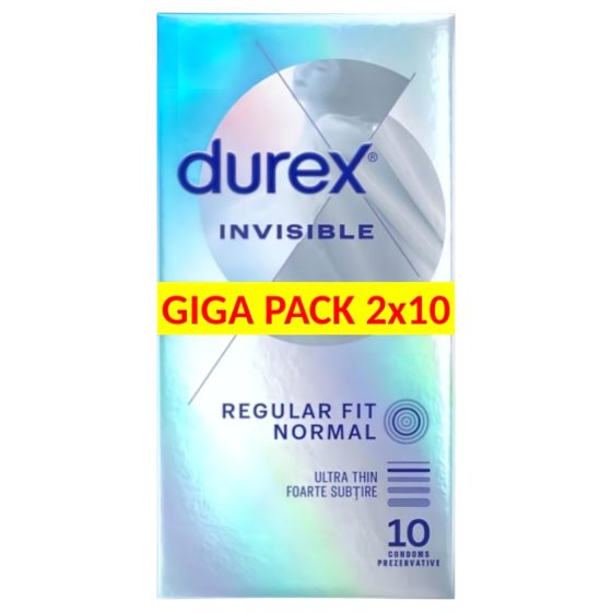 Durex Invisible - kondómy - extra tenké - regular fit - 2x10 ks
