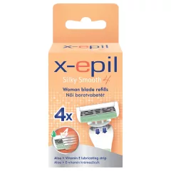   X-Epil Silky Smooth - dámska žiletka náhradné hlavice - 4 čepele - 4 ks