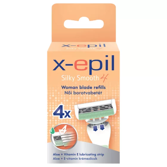 X-Epil Silky Smooth - dámska žiletka náhradné hlavice - 4 čepele - 4 ks
