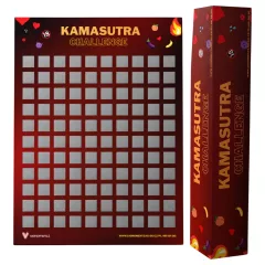   100Moments 100 Kamasutra Challenge - stierací plagát so sexuálnymi polohami pre páry - A2