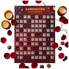   100Moments 100 Kamasutra Challenge - stierací plagát so sexuálnymi polohami pre páry - A2