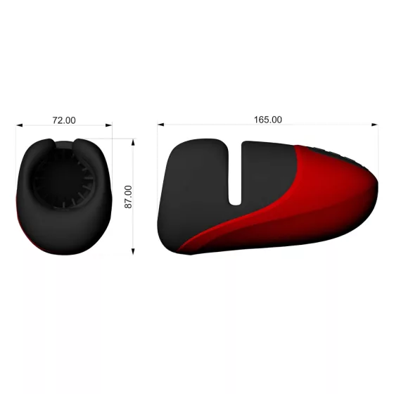 Lena - vibračný masturbátor s rukoväťou - červený