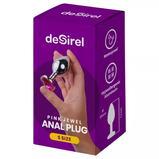Desirel - análny kolík - malý, strieborný/ružový