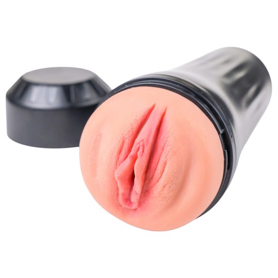 Desirel True Touch - realistická vibračná vagína - prírodná/čierna