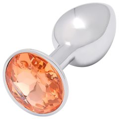   Sunfo - kovový análny kolík so zlatým kameňom (strieborný)