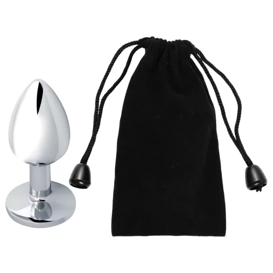 Sunfo - análny kovový plug s limetkovým kameňom - strieborný