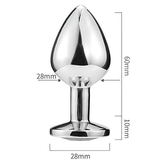 Sunfo - análny kovový kolík srdce tmavofialový kameň strieborný