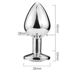   Sunfo - kovový análny šperk v tvare srdca s modrým kameňom (strieborný)