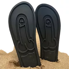Flip-flop papuče - penis motív - čierne