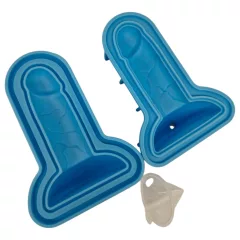 Dildo forma na ľad - silikón - modrý