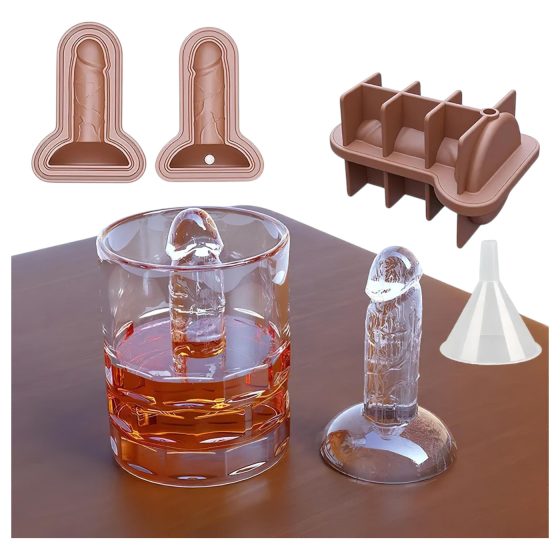 Dildo forma na ľad - silikón - modrý