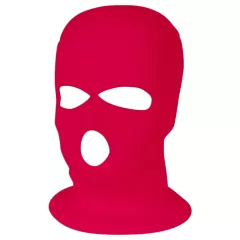 Balaklava - pletená kukla s tromi otvormi (tmavoružová)