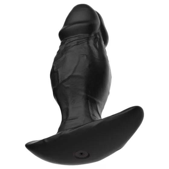 Kangvo - magnetický nafukovací silikónový dildo (čierny)