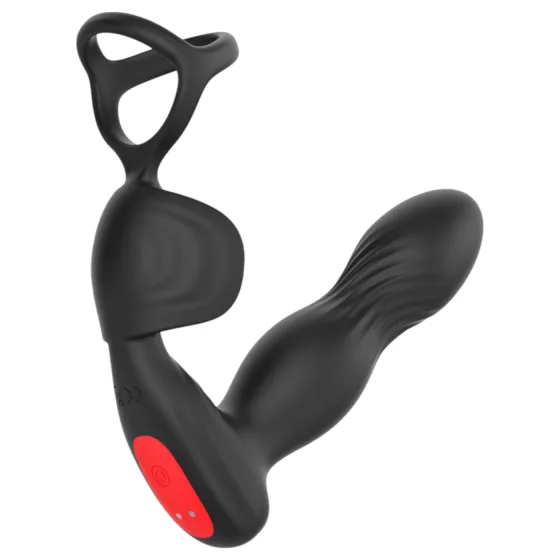 Mroow - prsteňový vibrátor na prostatu (čierny)