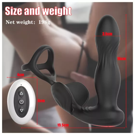 Mroow - prsteňový vibrátor na prostatu (čierny)