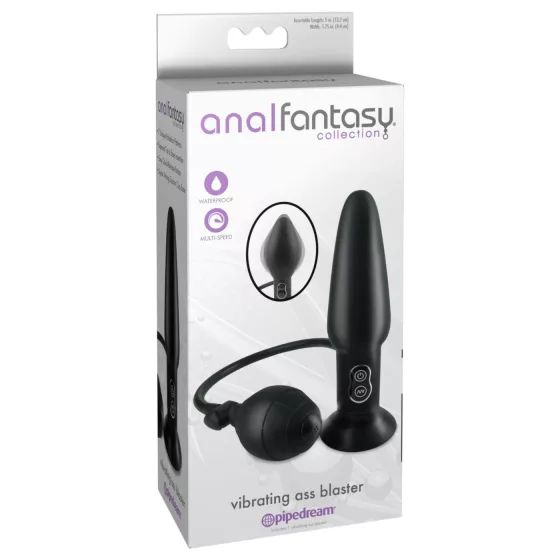 Anal Fantasy - vibračný nafukovací análny kolík - čierny