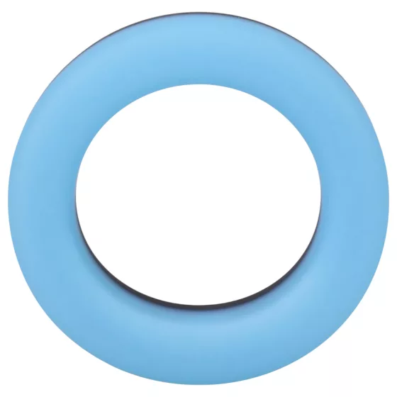 Doc Johnson The Big O - vibračný svietiaci erekčný krúžok - modrý