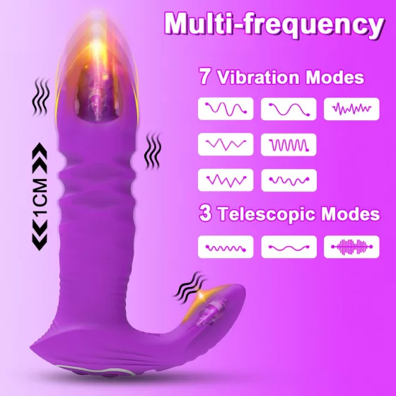 AlvUp - Aplikáciou riadený tlačný análny vibrátor (fialový)