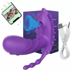   AlvUp - nositeľný aplikáciou ovládaný nasadzovací vibrátor (fialový)