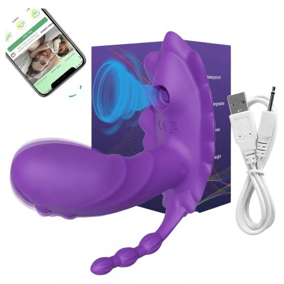 AlvUp - nositeľný aplikáciou ovládaný nasadzovací vibrátor (fialový)