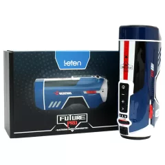   Leten SM Future Pro - sieťový vibračný, zvierací, ohrievací masturbátor (modrý)