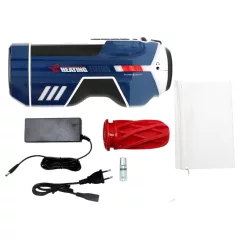   Leten SM Future Pro - sieťový vibračný, zvierací, ohrievací masturbátor (modrý)