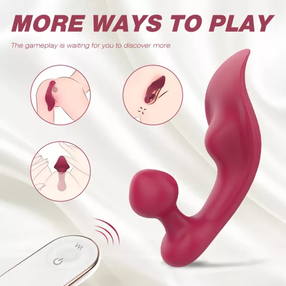 Sex HD Chomper - vibrátor na klitoris a anál - červený